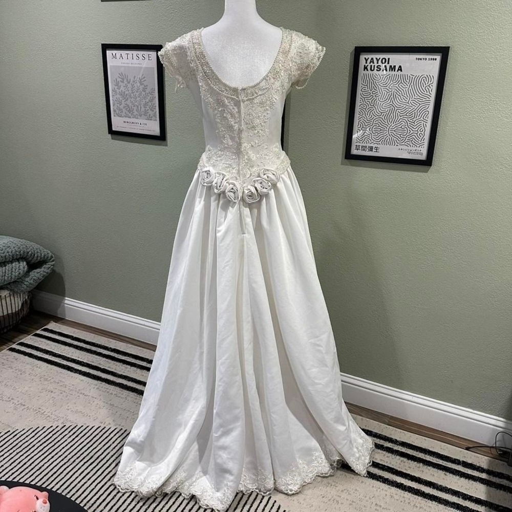 Vintage Wedding Dress - Bridal by Justine sz 12 Floor length wedding gown - Picture 5 of 8